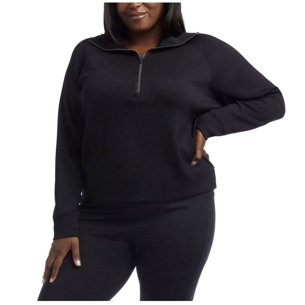 Black Danskin Luze Half Zip Top 3X NWT